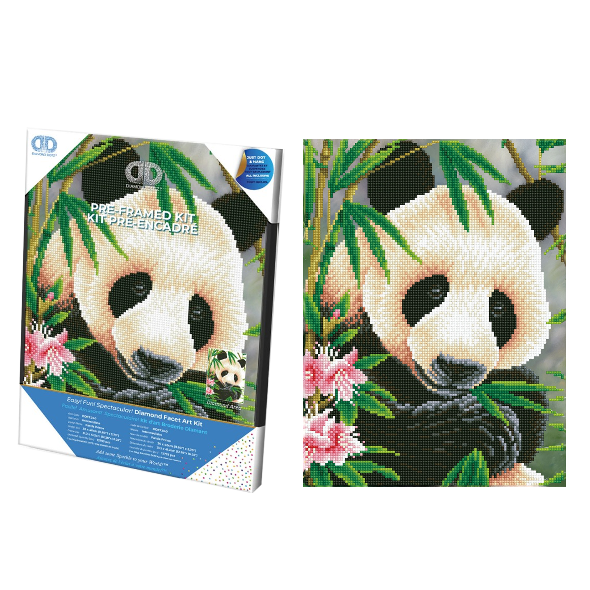 Diamond Dotz Panda Prince with Frame Bear Diamond Painting Kits for ...