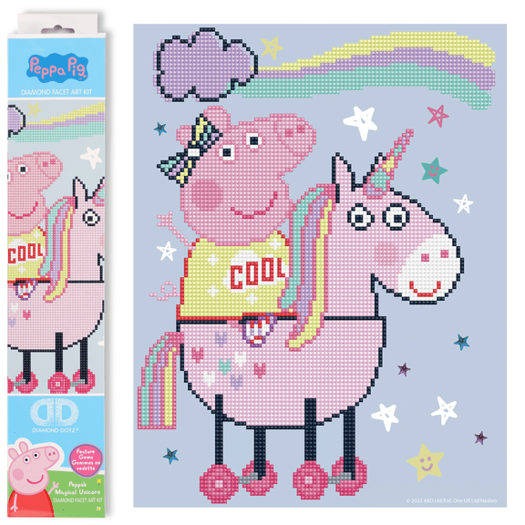 Diamond Dotz Peppa?'s Magical Unicorn Diamond Painting Kits for Adults - Diamond Art Kits a Relaxing Creative Craft Kit with Dotz Gems 10.6x13.8