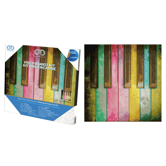 Diamond Dotz Piano Rainbow with Frame Music Diamond Painting Kits for Adults - Diamond Art Kits a Relaxing Creative Craft Kit with Dotz Gems 11.8x11.8