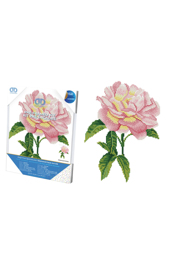 Pink Rose with Frame Flower Diamond Painting Kits for Adults - Diamond Art Kits a Relaxing Creative Craft Kit with Dotz Gems 14"x10.9"