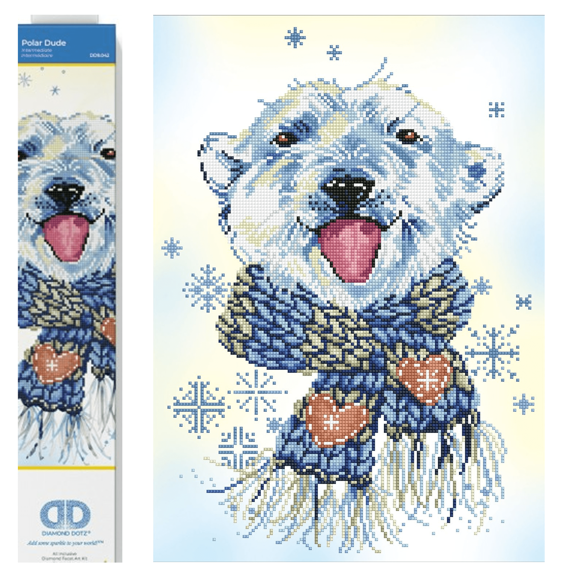 Diamond Dotz Polar Dude Animal Diamond Painting Kits for Adults - Diamond Art Kits a Relaxing Creative Craft Kit with Dotz Gems  14"x20"