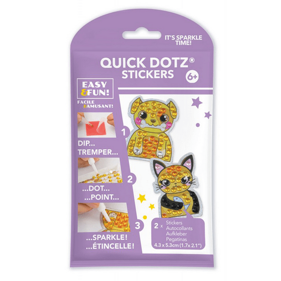 Diamond Dotz Quick Dotz Pup & Pus Cat Diamond Painting Kits for Kids - Diamond Art Kits a Relaxing Creative Craft Kit with Dotz Gems 2"x1.7"