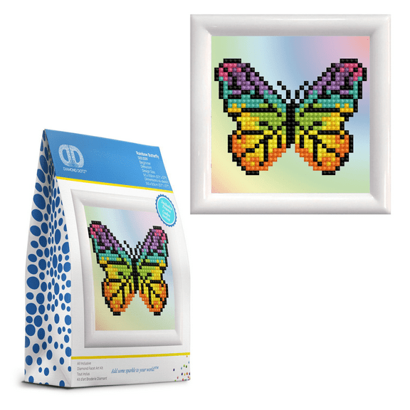 Diamond Dotz Rainbow Butterfly Nature Diamond Painting Kits for Adults - Diamond Art Kits a Relaxing Creative Craft Kit with Dotz Gems 4"x4"