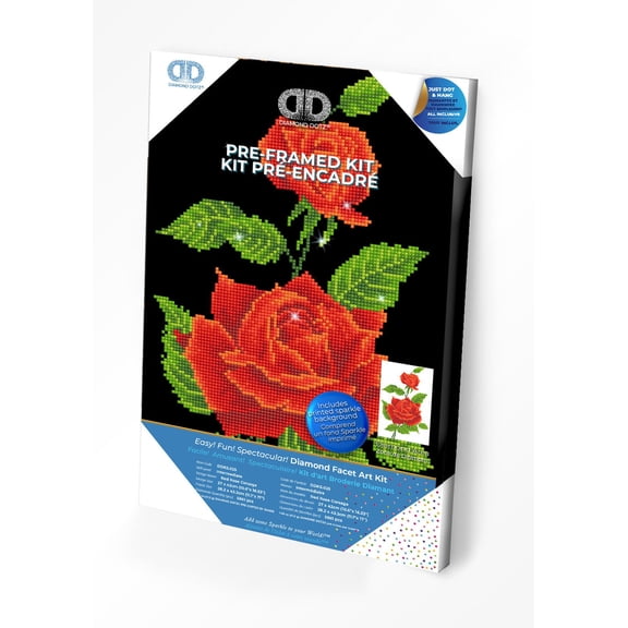 Diamond Dotz Red Rose Corsage with Frame Flower Diamond Painting Kits for Adults - Diamond Art Kits a Relaxing Creative Craft Kit with Dotz Gems 10.6"x16.5"
