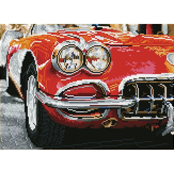 Diamond Dotz Red Sports Car Diamond Painting Kits for Adults - Diamond Art Kits a Relaxing Creative Craft Kit with Dotz Gems 16.9"x12.2"