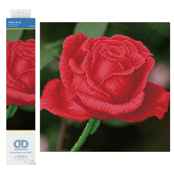 Diamond Dotz Rose Bud Flower Diamond Painting Kits for Adults - Diamond Art Kits a Relaxing Creative Craft Kit with Dotz Gems 12"x12"