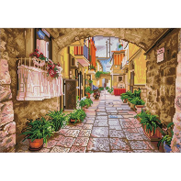 DIAMOND DOTZ® Rustic Street Landscape Diamond Painting Kit - 14.2" x 20.5"
