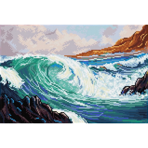 Diamond Dotz Seascape Diamond Painting Kits for Adults - Diamond Art Kits a Relaxing Creative Craft Kit with Dotz Gems 16.5x11
