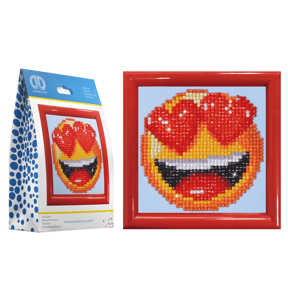 Diamond Dotz Smitten Kit with Frame Emoji Diamond Painting Kits for Adults - Diamond Art Kits a Relaxing Creative Craft Kit with Dotz Gems 3.5"x3.5"