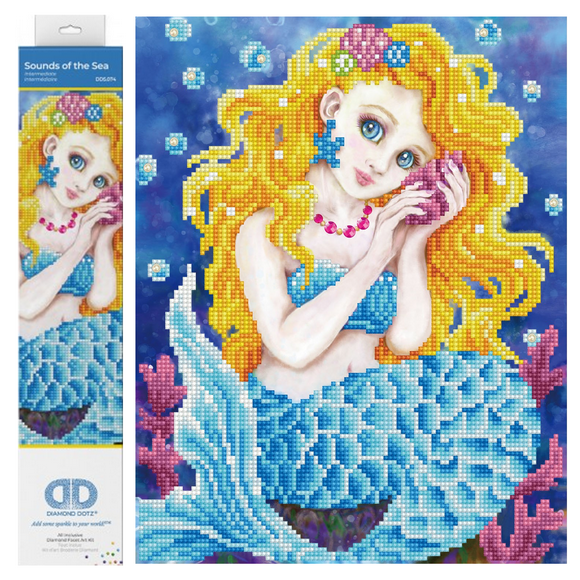 Diamond Dotz Sounds of the Sea Mermaid Diamond Painting Kits for Adults - Diamond Art Kits a Relaxing Creative Craft Kit with Dotz Gems 11"x13"