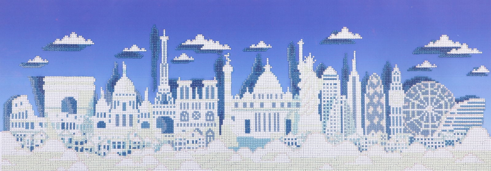 Diamond Dotz Sparkle the World Skyline Diamond Painting Kits for Adults - Diamond Art Kits a Relaxing Creative Craft Kit with Dotz Gems 11"x32"
