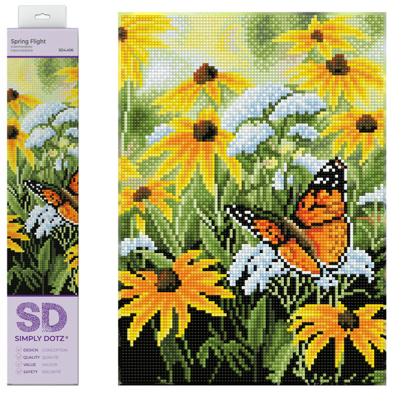 Diamond Dotz Spring Flight Diamond Painting Kits for Adults - Diamond Art Kits a Relaxing Creative Craft Kit with Dotz Gems 13.8x9.8