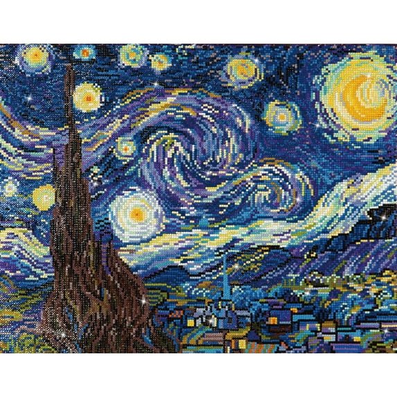 Diamond Dotz Starry Night (Van Gogh) Diamond Painting Kits for Adults - Diamond Art Kits a Relaxing Creative Craft Kit with Dotz Gems 16x20