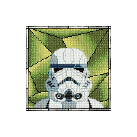 Diamond Dotz Stormtrooper Stained Glass Star Wars Diamond Painting Kits for Adults - Diamond Art Kits a Relaxing Creative Craft Kit with Dotz Gems 12.6"x12.6"