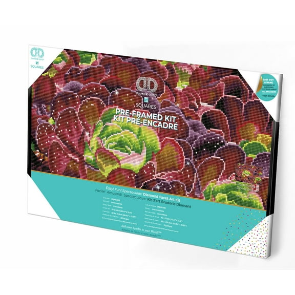 Diamond Dotz Succulents - Pre-Framed Kit Plant Diamond Painting Kits for Adults - Diamond Art Kits a Relaxing Creative Craft Kit with Dotz Gems 20.5"x12.6"