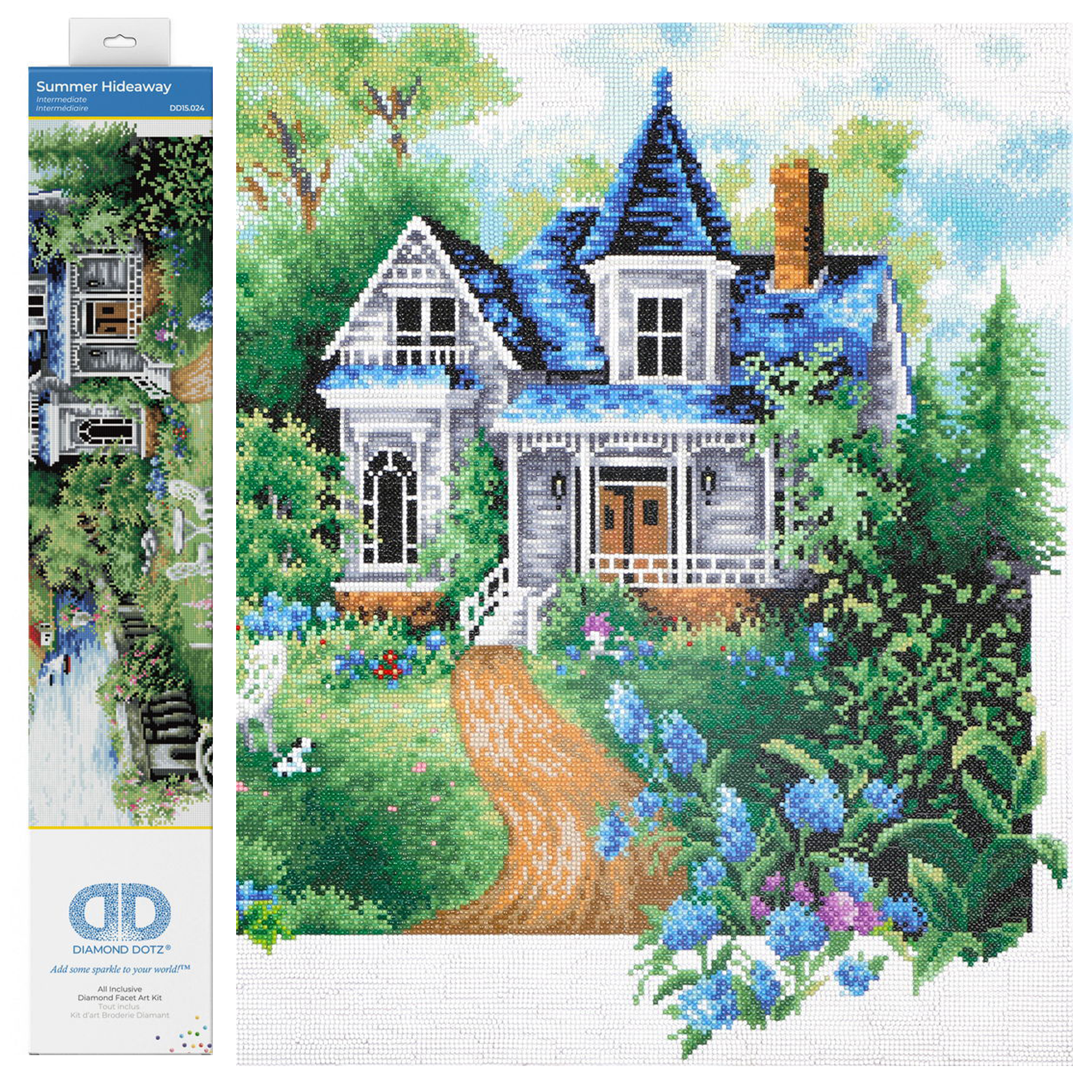 Diamond Dotz Summer Hideaway Landscape Diamond Painting Kits for Adults - Diamond Art Kits a Relaxing Creative Craft Kit with Dotz Gems 24"x35.4"