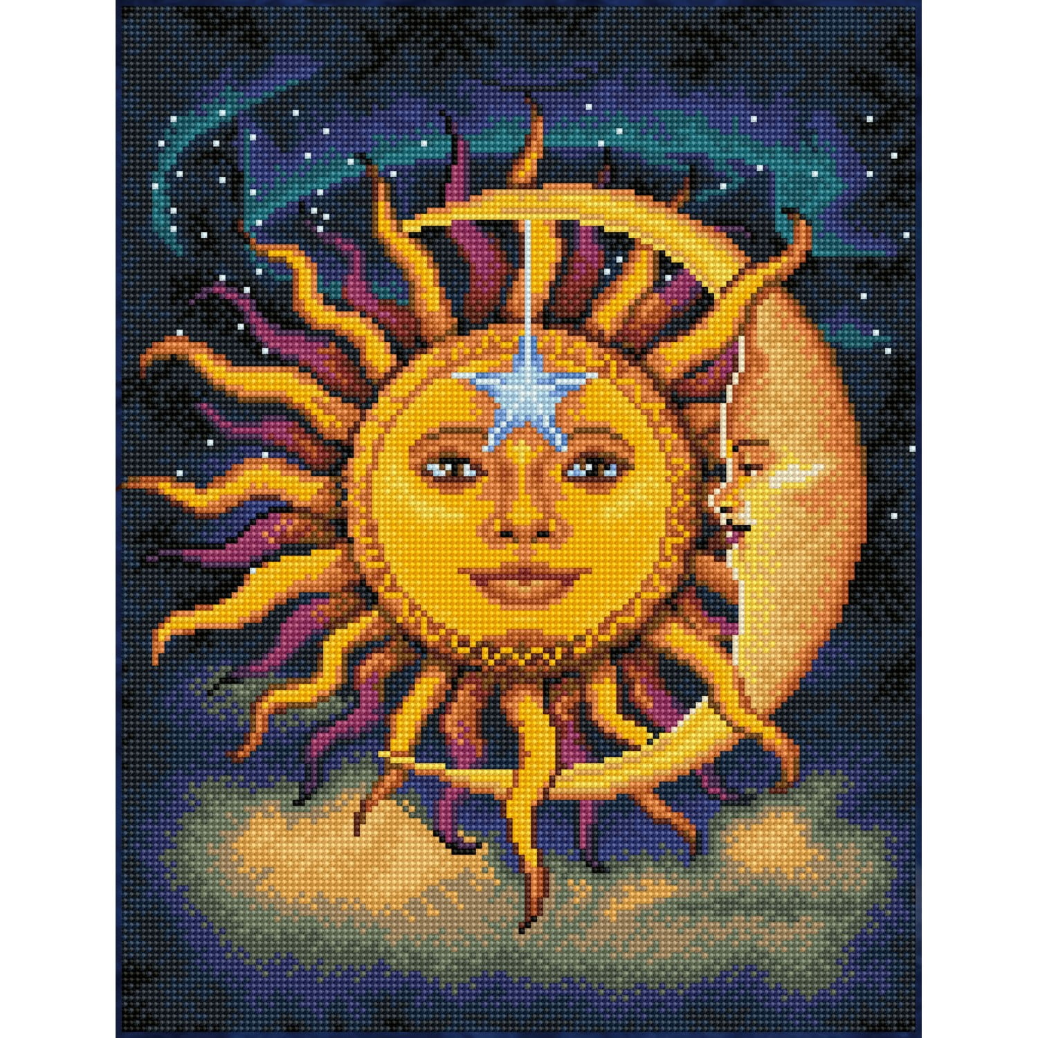 Diamond Dotz Sun & Moon Diamond Painting Kits for Adults - Diamond Art Kits a Relaxing Creative Craft Kit with Dotz Gems 13.8x17.7