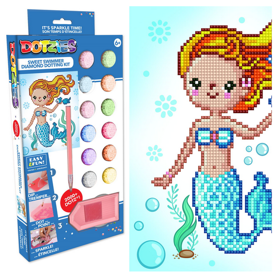 Diamond Dotz Sweet Swimmer Diamond Painting Kits for Adults - Diamond Art Kits a Relaxing Creative Craft Kit with Dotz Gems 9.8x9.1
