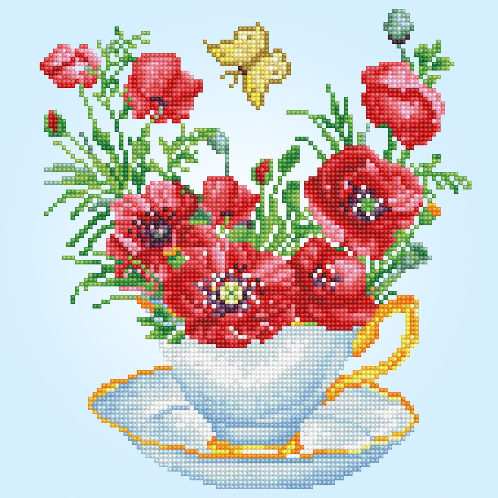 Diamond Dotz Teatime Poppies Flowers Diamond Painting Kits for Adults ...