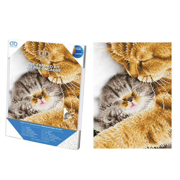 Diamond Dotz Tender Moment with Frame Cat Diamond Painting Kits for Adults - Diamond Art Kits a Relaxing Creative Craft Kit with Dotz Gems 11.8"x16"