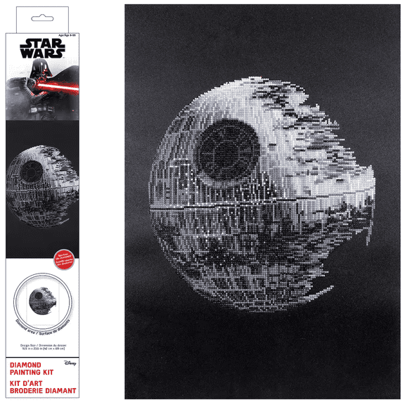 Diamond Dotz The Death Star, Star Wars Diamond Painting Kits for Adults - Diamond Art Kits a Relaxing Creative Craft Kit with Dotz Gems 16.5"x23.6"