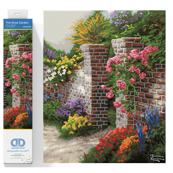 Diamond Dotz Thomas Kinkade The Rose Garden Diamond Painting Kits for Adults - Diamond Art Kits a Relaxing Creative Craft Kit with Dotz Gems 20x16