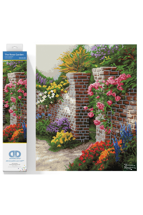 Thomas Kinkade The Rose Garden Diamond Painting Kits for Adults - Diamond Art Kits a Relaxing Creative Craft Kit with Dotz Gems 20x16