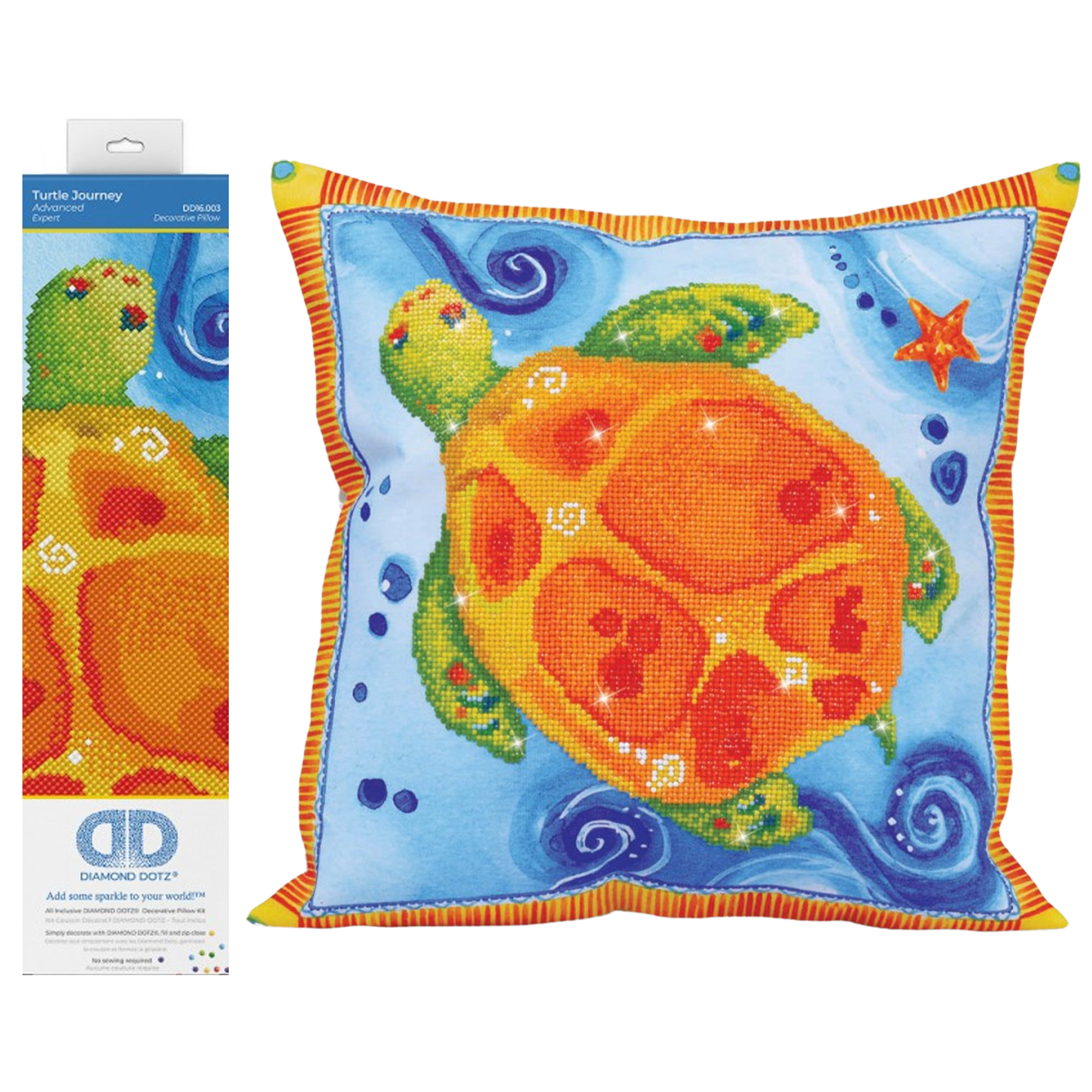 Diamond Dotz Turtle Journey Animal Diamond Painting Kits for Adults - Diamond Art Kits a Relaxing Creative Craft Kit with Dotz Gems 17.7"x17.7"