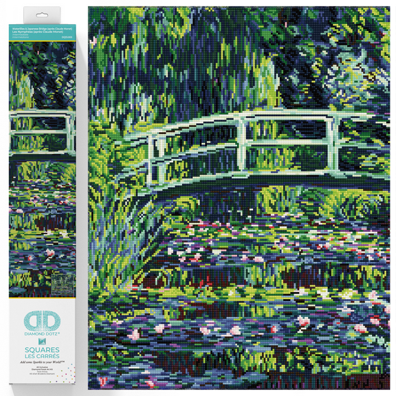 Diamond Dotz Water Lilies and Japanese Bridge Diamond Painting Kits for Adults - Diamond Art Kits a Relaxing Creative Craft Kit with Dotz Gems 23.2x22.4