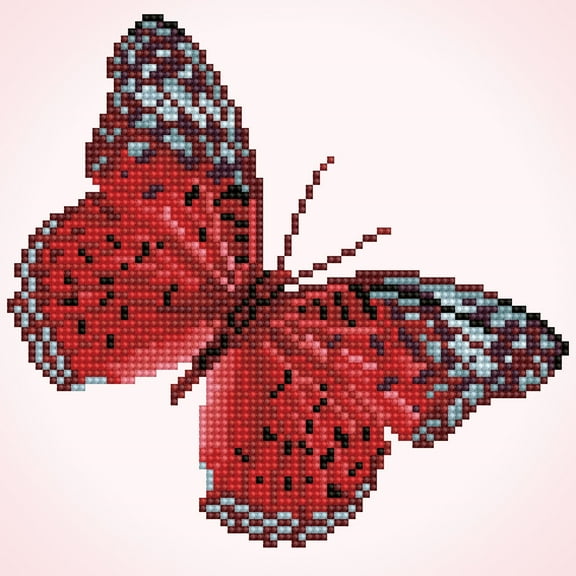 Diamond Dotz Whisper Red Butterfly Diamond Painting Kits for Adults - Diamond Art Kits a Relaxing Creative Craft Kit with Dotz Gems 9.1"x9.1"