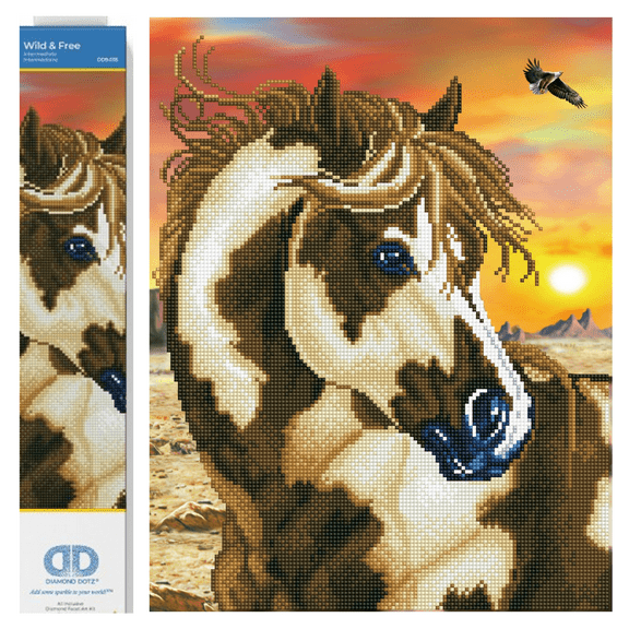 Diamond Dotz Wild & Free Horse  Diamond Painting Kits for Adults - Diamond Art Kits a Relaxing Creative Craft Kit with Dotz Gems 14"x18"