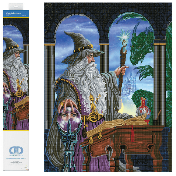 Diamond Dotz Wizards Emissary Diamond Painting Kits for Adults - Diamond Art Kits a Relaxing Creative Craft Kit with Dotz Gems 24x32