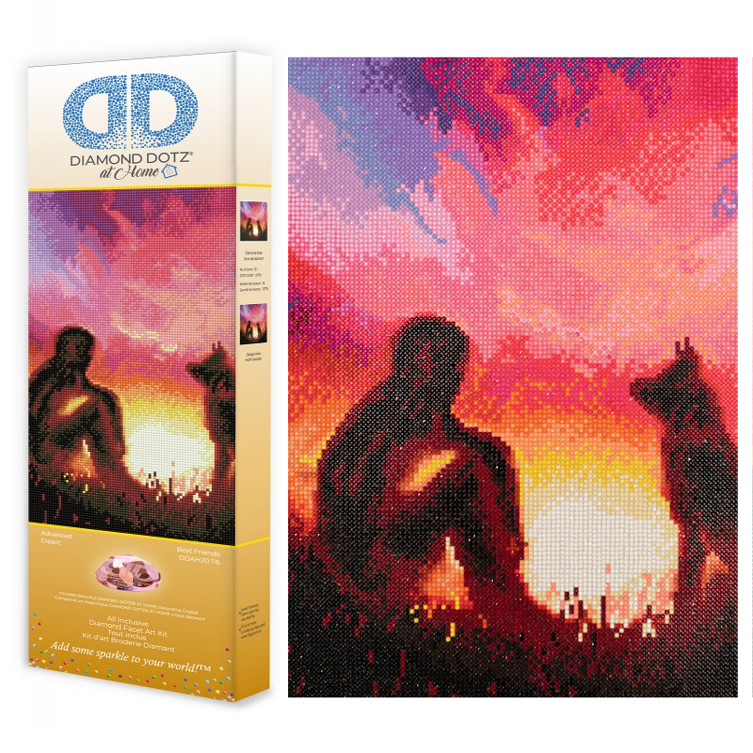 Diamond Dotz at Home Best Friends Diamond Painting Kits for Adults - Diamond Art Kits a Relaxing Creative Craft Kit with Dotz Gems 20x16