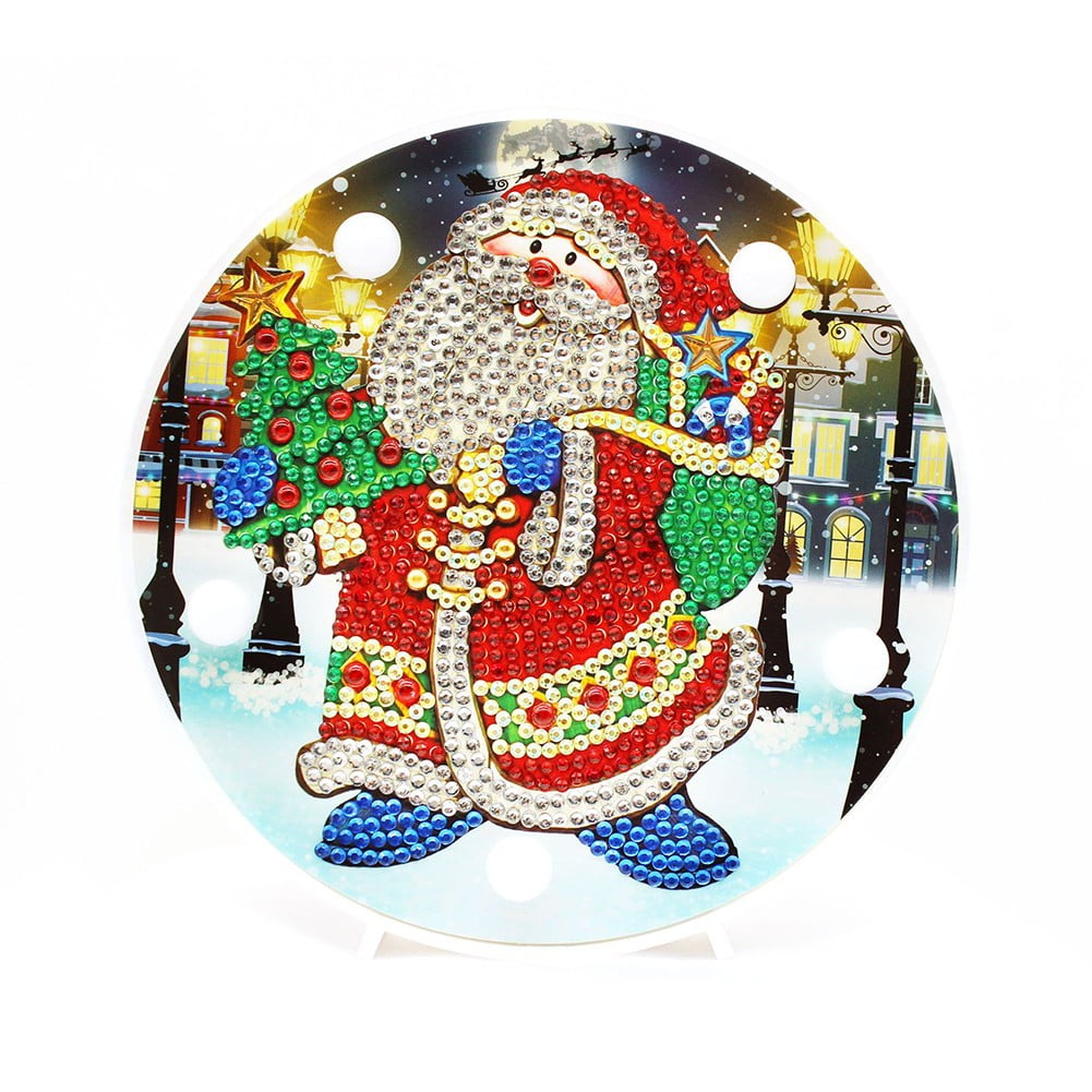 DIY 5D Diamond Painting LED Lights with Suction Cup Christmas Diamond Art  Hanging Lamp Xmas Home Decoration Gift 