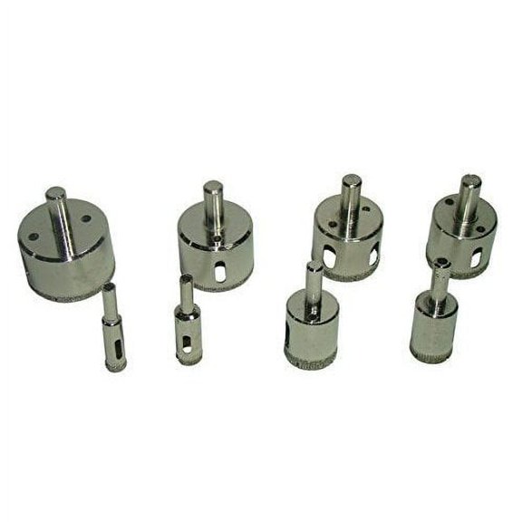 Diamond Drill Bit Hole Saw Set 3/8, 1/2, 3/4, 1 inch, 1-1/4, 1-3/8, 1-1/2, 1 3/4 Inch Ceramic, Porcelain, Glass, Quartz, Granite, Marble Drilling Hole Making Tile 8 PCS Set