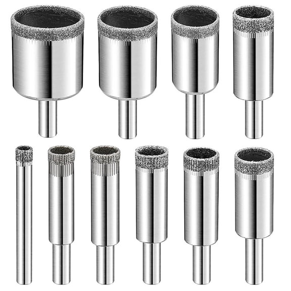 Drill Bit Set - Diamond Material - 10PCS Precision Holes for Tiles Ceramics Glass Bottles