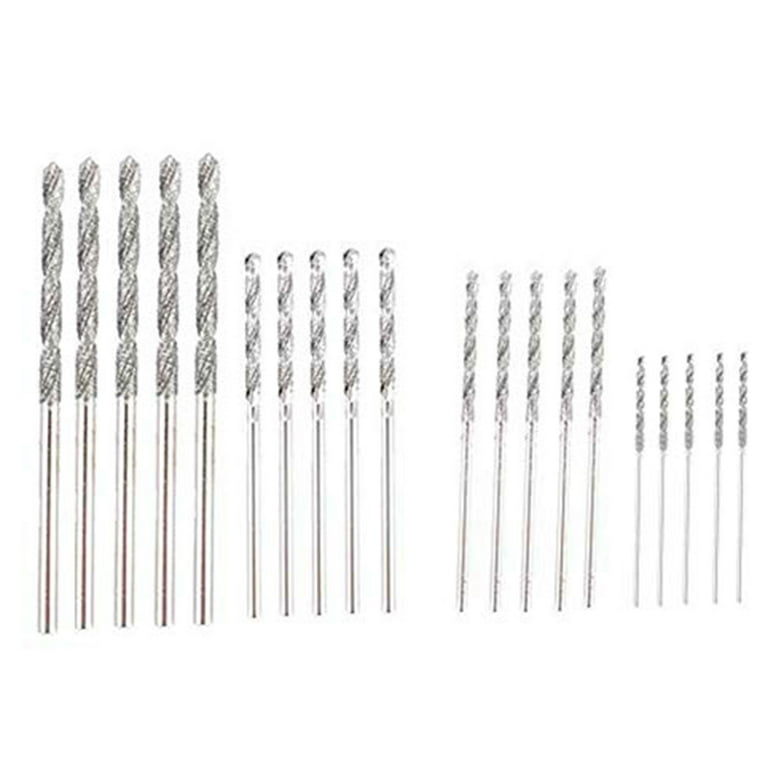 Diamond Drill Bit Set 20 Pieces 4 Sizes 1mm 1.5mm 2mm 2.5mm Twist Tip Jewelry Beach Sea Glass Shells Gemstones Lapidary Walmart