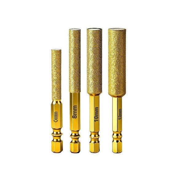 Diamond Drill Bit Set for Tile and Glass | Hex Shank Hole Saw Cutter | 6mm to 12mm Sizes | 4-Piece Kit for Ceramic, Granite, and DIY Projects