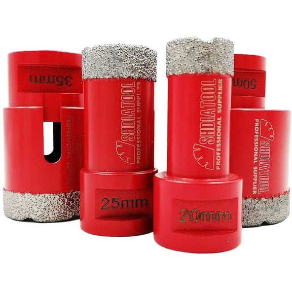 Diamond Drill Bits 4Pcs/Set 20/25/35/50Mm Vacuum Brazed Core Bits With M14 Thread For Dry Drilling Porcelain Tile Granite Marble