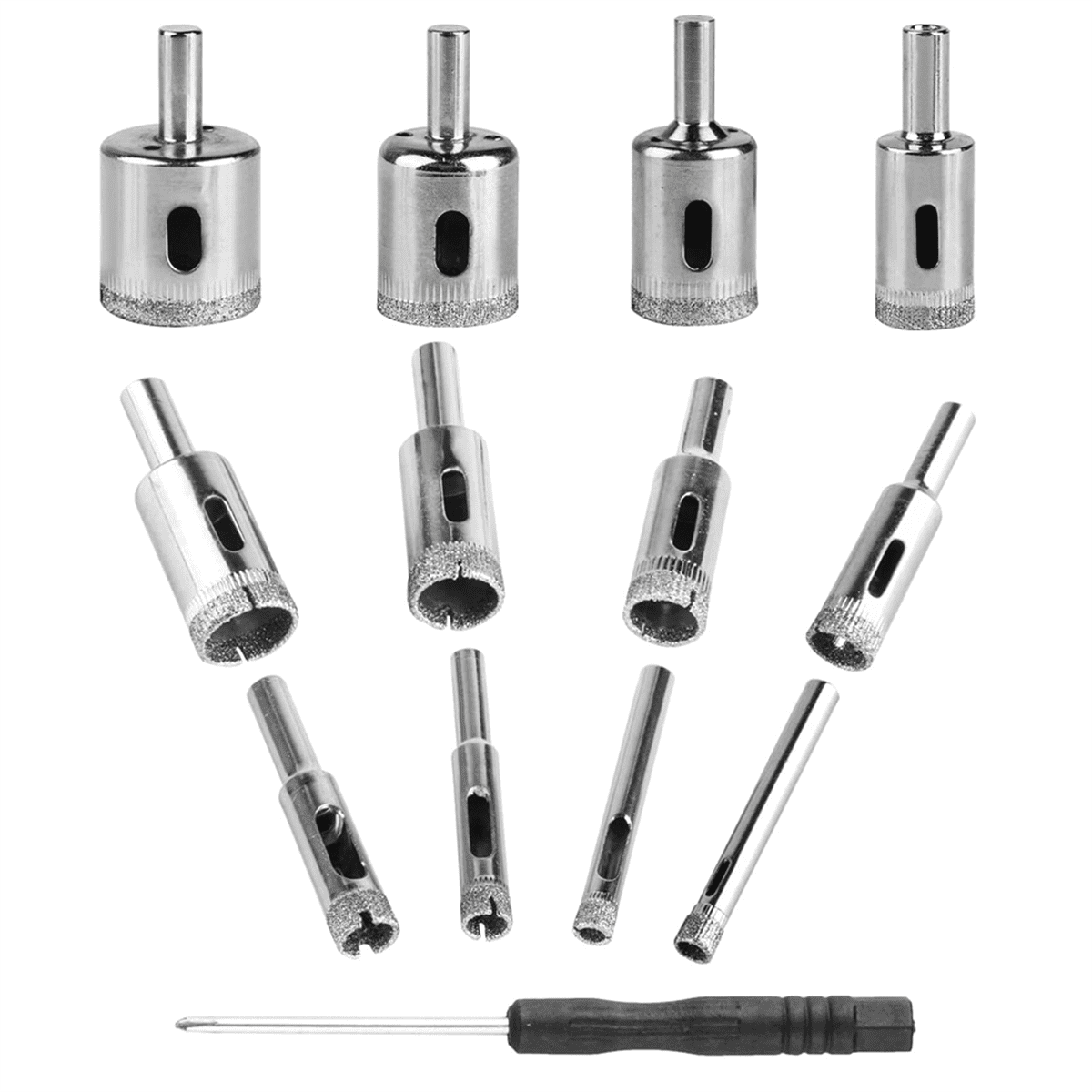 4-Piece 16mm (5/8") Diamond Drill Bit Set - For Glass, Tile, Ceramic, Marble, Granite
