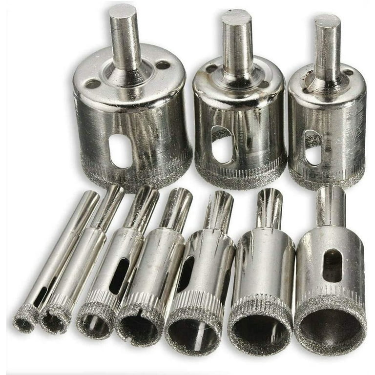 Diamond Drill Bits for Glass Ceramic Marble Tile Porcelain Hollow Core Circle Cutting Hole Maker Saw Set of 10 Bits 6 32mm