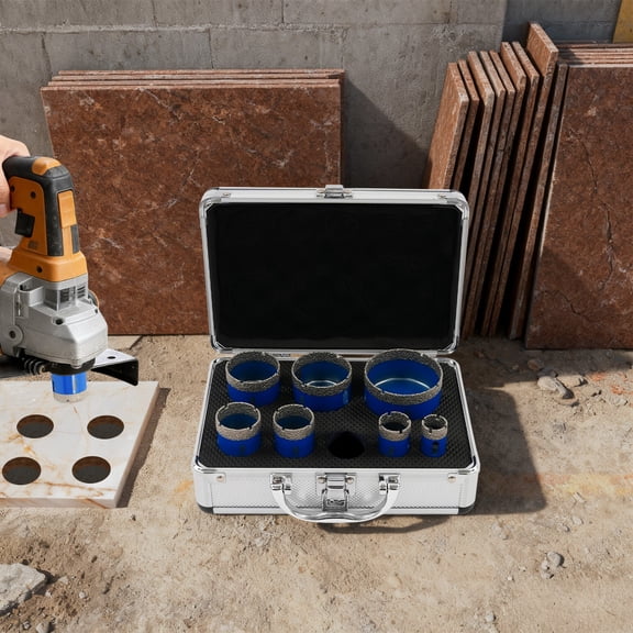 Diamond Drill Core Bit Set, 8Pcs Diamond Tile Hole Saw Kit