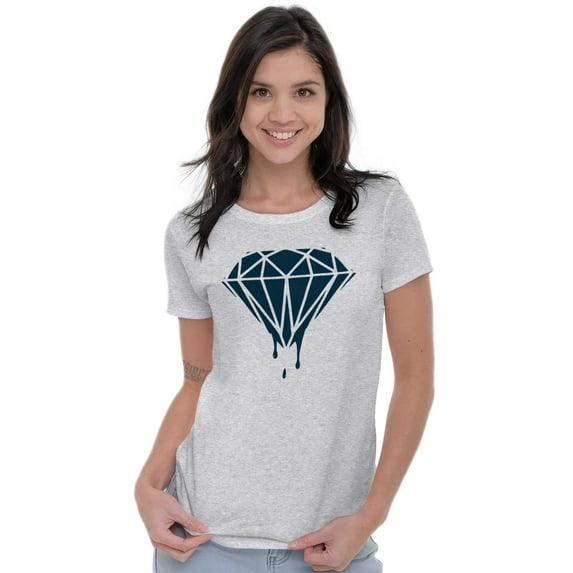 Diamond Dripping Fashionable Girly Womens Fitted Plus Size Graphic Tee Brisco Brands 2X
