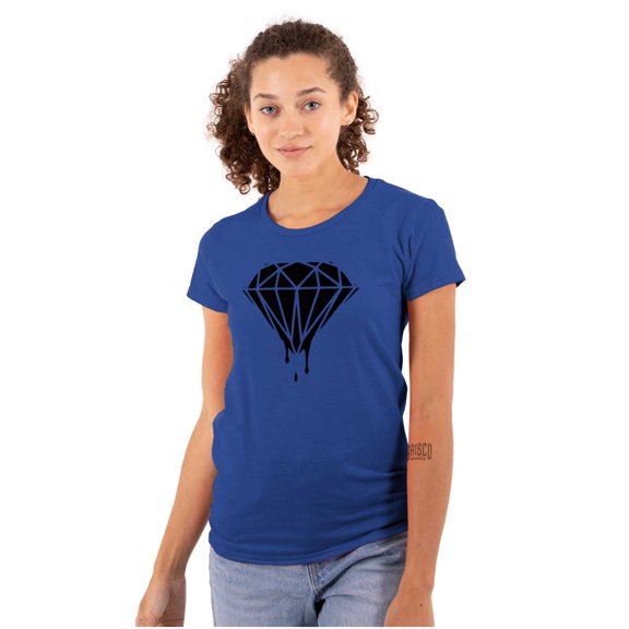 Diamond Dripping Fashionable Girly Womens Slim Fit Graphic Tee Brisco Brands X