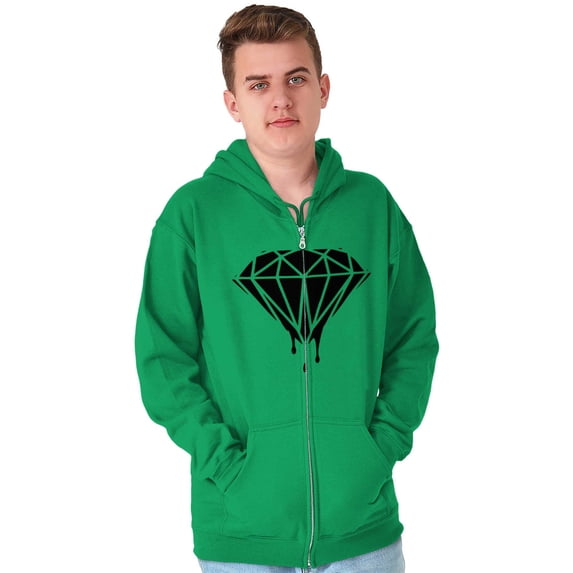 Diamond Dripping Fashionable Girly Zip Up Hoodie Men's Women's Brisco Brands 3X