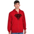 thumbnail image 1 of Diamond Dripping Fashionable Girly Zip Up Hoodie Men's Women's Brisco Brands M, 1 of 6