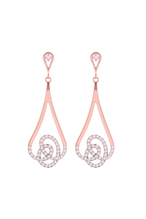 Diamond Drop Dangle Earrings For Women 0.75 Carat Lab Created Brilliant Sparkling Diamond Dangle Earrings For Ladies In 10K Solid Rose White Yellow Gold