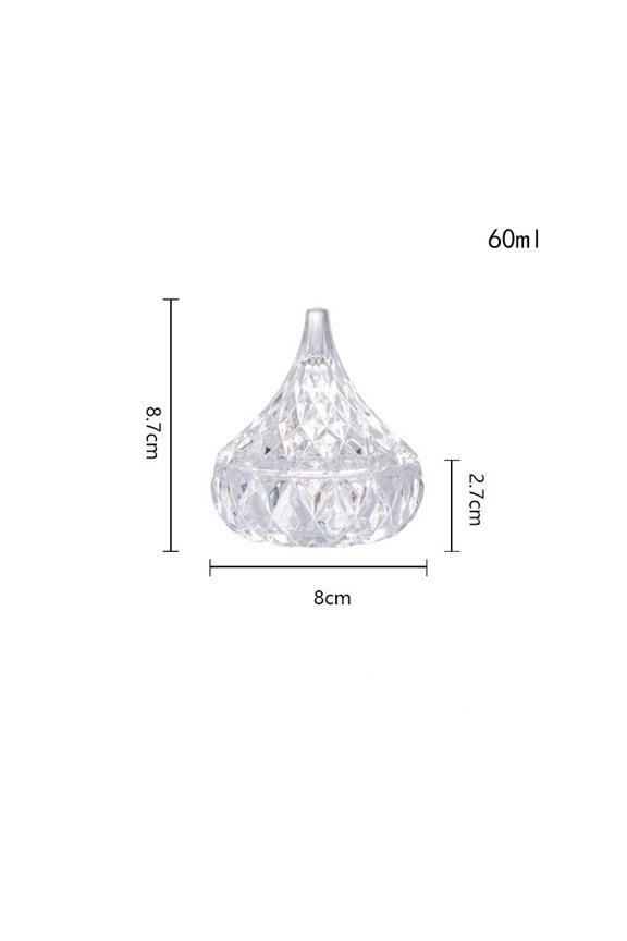 Diamond Drop-Shaped Glass Jewelry Storage Box - Elegant Organizer for Earrings, Bracelets, Hair Ropes, and Hairpins