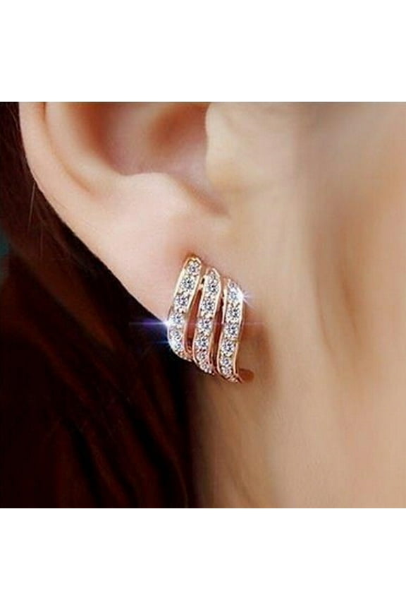 Diamond Ear Cuffs Wrap Earrings Dainty Sparkling CZ Crystal Layers Clip On Huggie Hoops Cartilage Earring Non Piercing Ear Jewelry Gifts for Women