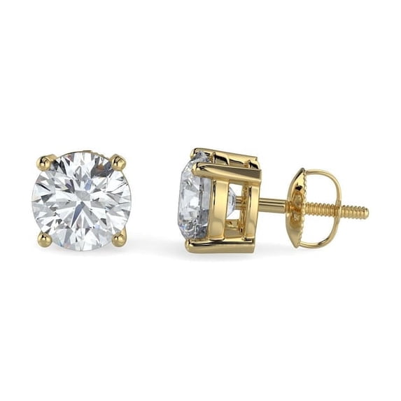Diamond Earring Studs. 1/2cttw F Color VVS-VS Clarity. Secure Screw Backs. Lab Grown
